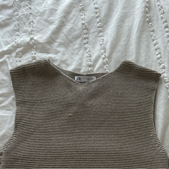 NWOT-Zara Metallic Thread Dress - Picture 2 of 5